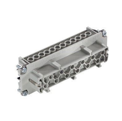 10205000, EPIC H-BE 24 BS 25-48, INSERTO RECTANGULAR HEMBRA 24P+T PINES (25-48), CONEXIÓN ATORNILLADA CON PROTECCIÓN DE HILO