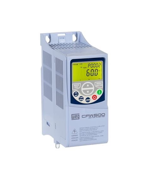 15572689, CFW500 A 09P6 T2 NB20G2 – VARIADOR DE FRECUENCIA TRIFASICO 3HP/2.2KW 9.6A, 200-240VAC, IP20