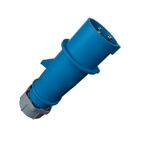 260, ENCHUFE INDUSTRIAL 32A 2P+T 250V, COLOR AZUL 6H, IP44