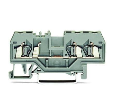280-681, BORNERA DE PASO 2.5MM2, SECCION (0.08-2.5)MM2/(28-12)AWG, 24A 500V, CONEX. CAGE CLAMP, GRIS