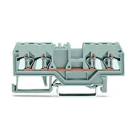 280-833, BORNERA DE PASO 2.5MM2, SECCION (0.08-2.5)MM2/(28-12)AWG, 20A 800V, CONEX. CAGE CLAMP, GRIS