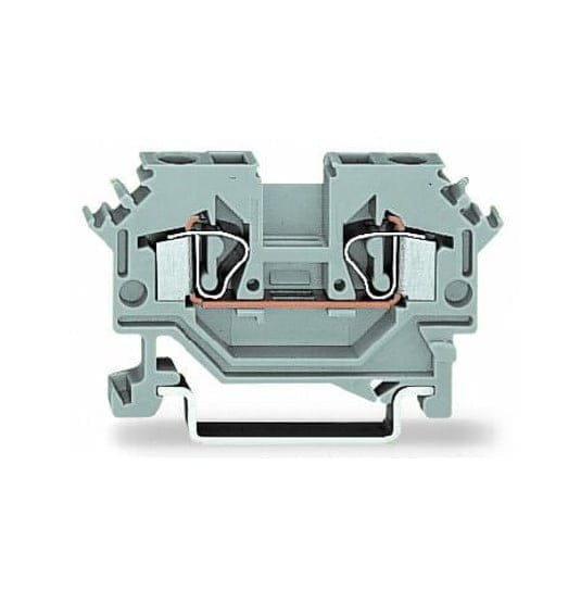 281-601, BORNERA DE PASO 4MM2, SECCION (0.08-4)MM2/(28-12)AWG, 32A 800V, CONEX. CAGE CLAMP, GRIS