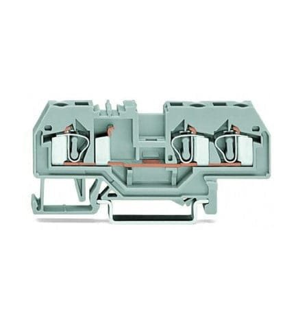 281-681, BORNERA DE PASO 4MM2, SECCION (0.08-4)MM2/(28-12)AWG, 32A 800V, CONEX. CAGE CLAMP, GRIS