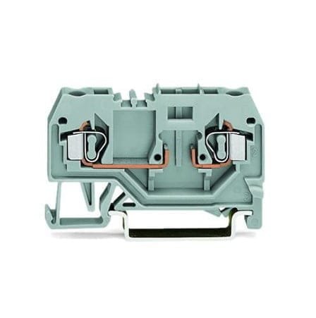 281-916, BORNERA DE PASO 4MM2, SECCION (0.08-4)MM2/(28-12)AWG, 32A 400V, CONEX. CAGE CLAMP, GRIS