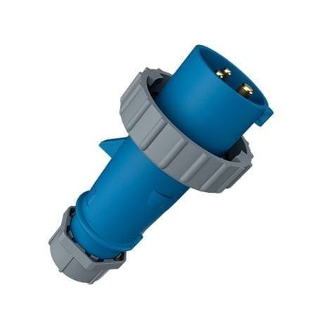 290, ENCHUFE INDUSTRIAL 32A 2P+T 250V, COLOR AZUL 6H, IP67