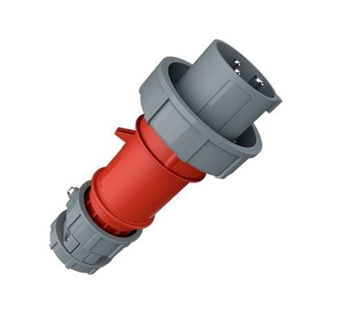 3832, ENCHUFE INDUSTRIAL 32A 2P+T 415V, COLOR ROJO 9H, IP67, POWERTOP PLUS