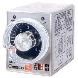 AH3-EM, TEMPORIZADOR ANALOGICO MULTIRANGO ON DELAY 8 PINES, 3M/30M/3H/30H, 24-240VAC/DC